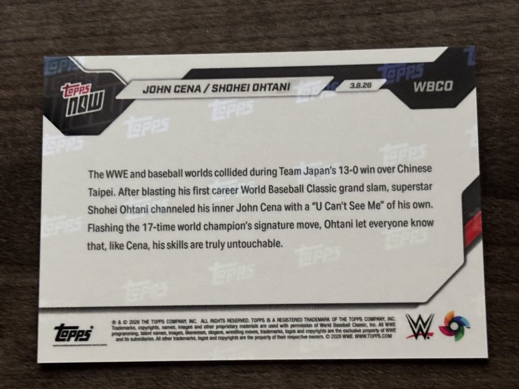 2026 Topps Now /50 Gold WBC Shohei Ohtani X John Cena PSA 10 CANDIDATE PRISTINE