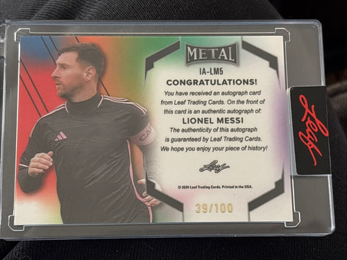 2025 LEAF METAL AUTHENTIC VOLUME 2 LIONEL MESSI “THE IMMORTALS" ONCARD AUTO /100