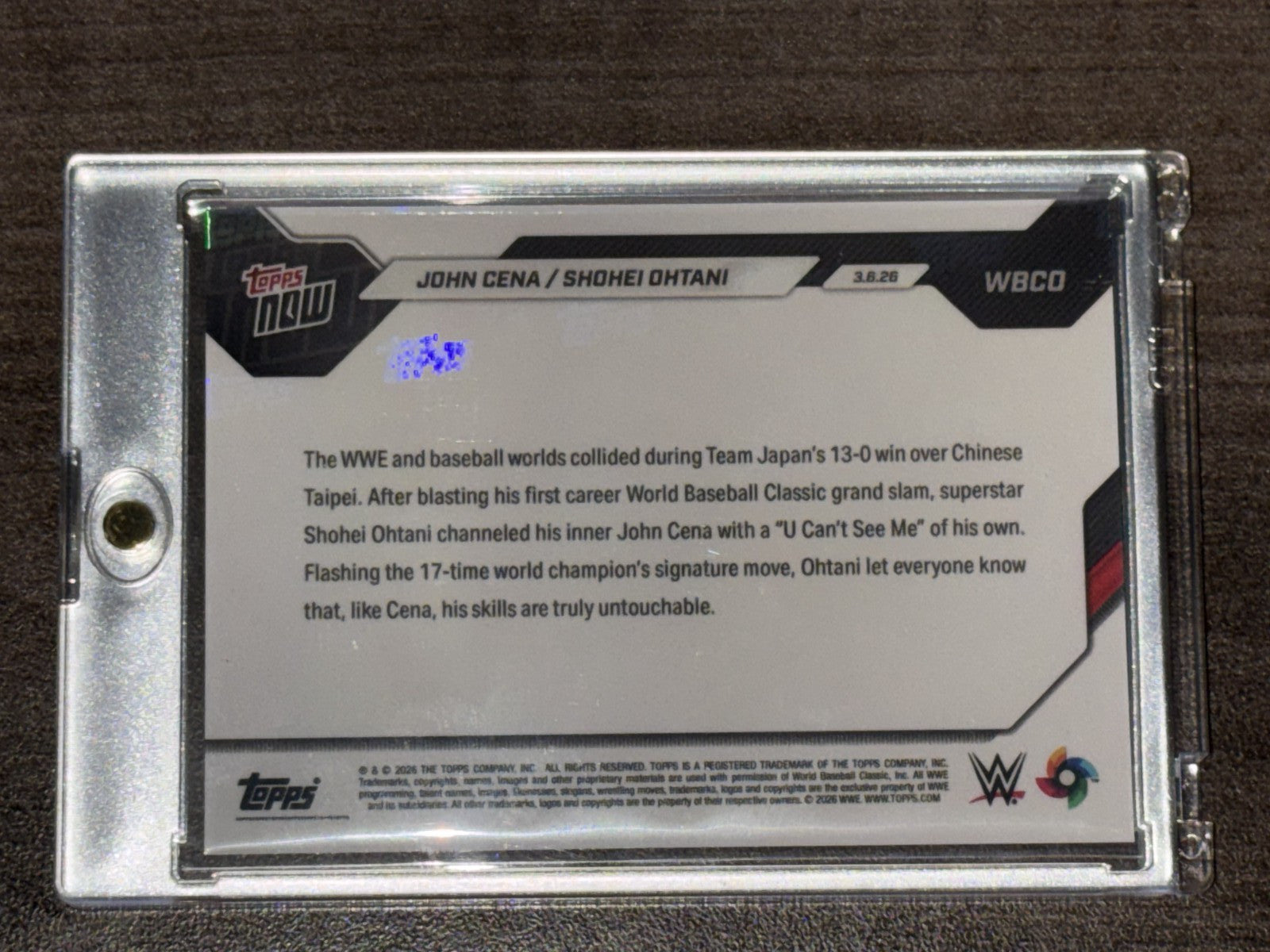 2026 Topps Now /50 Gold WBC Shohei Ohtani X John Cena PSA 10 CANDIDATE PRISTINE