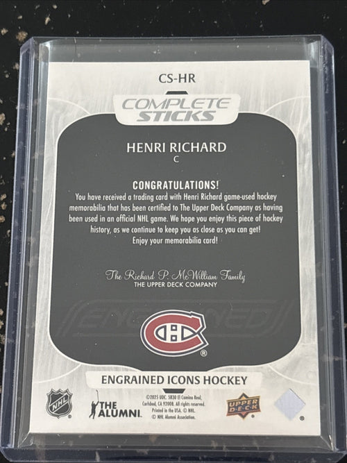 2024-25 Upper Deck Engrained Icons #RHR Henri Richard Complete Sticks /49 Gold