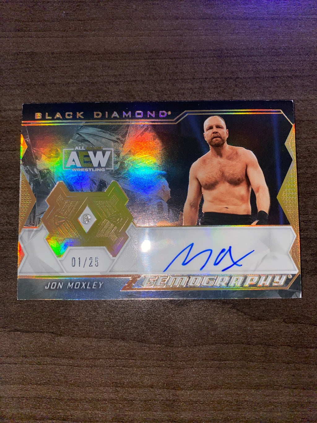 2024 Upper Deck AEW Black Diamond Jon Moxley Gemography Auto /25 1st PRINT!