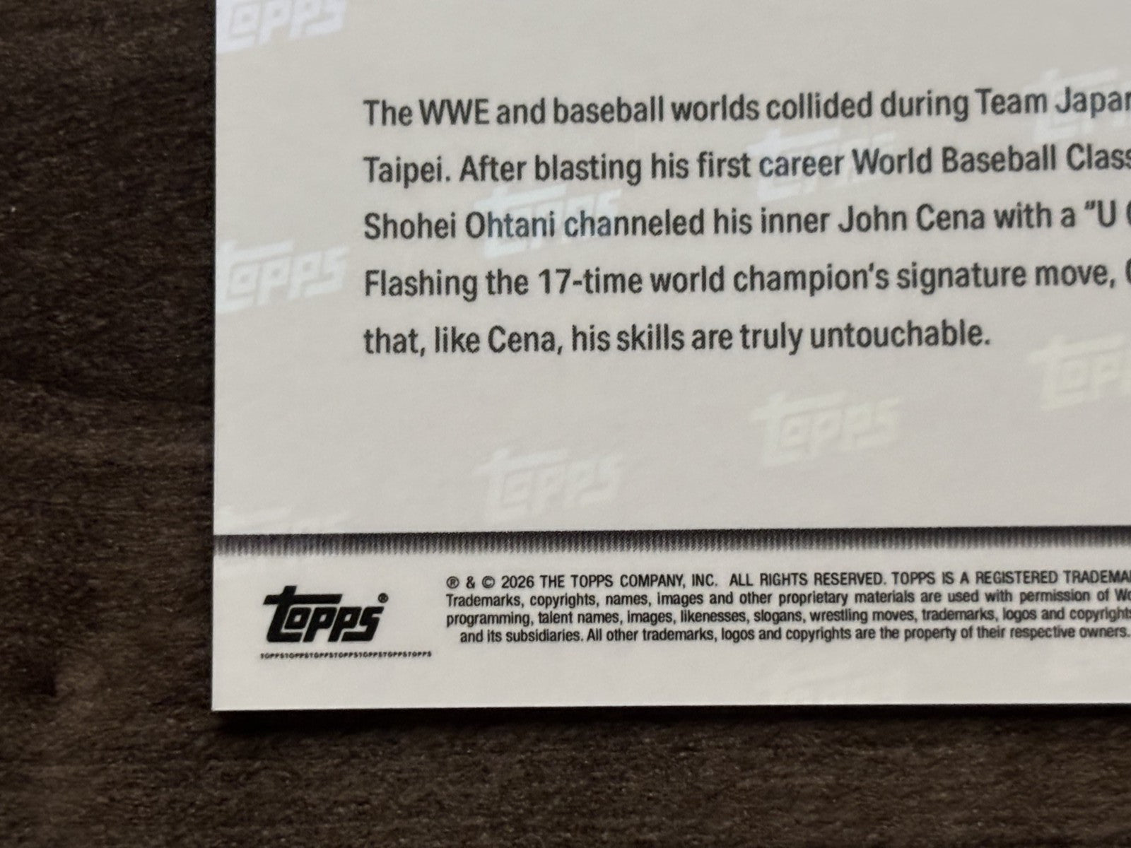 2026 Topps Now /50 Gold WBC Shohei Ohtani X John Cena PSA 10 CANDIDATE PRISTINE
