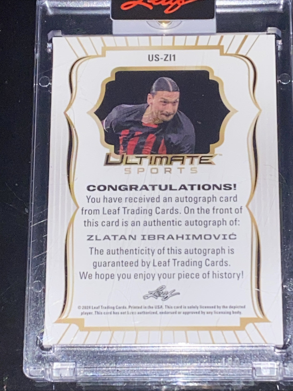 2024 Leaf Ultimate Sports Gold Zlatan Ibrahimovic Auto /1 Rare Auto