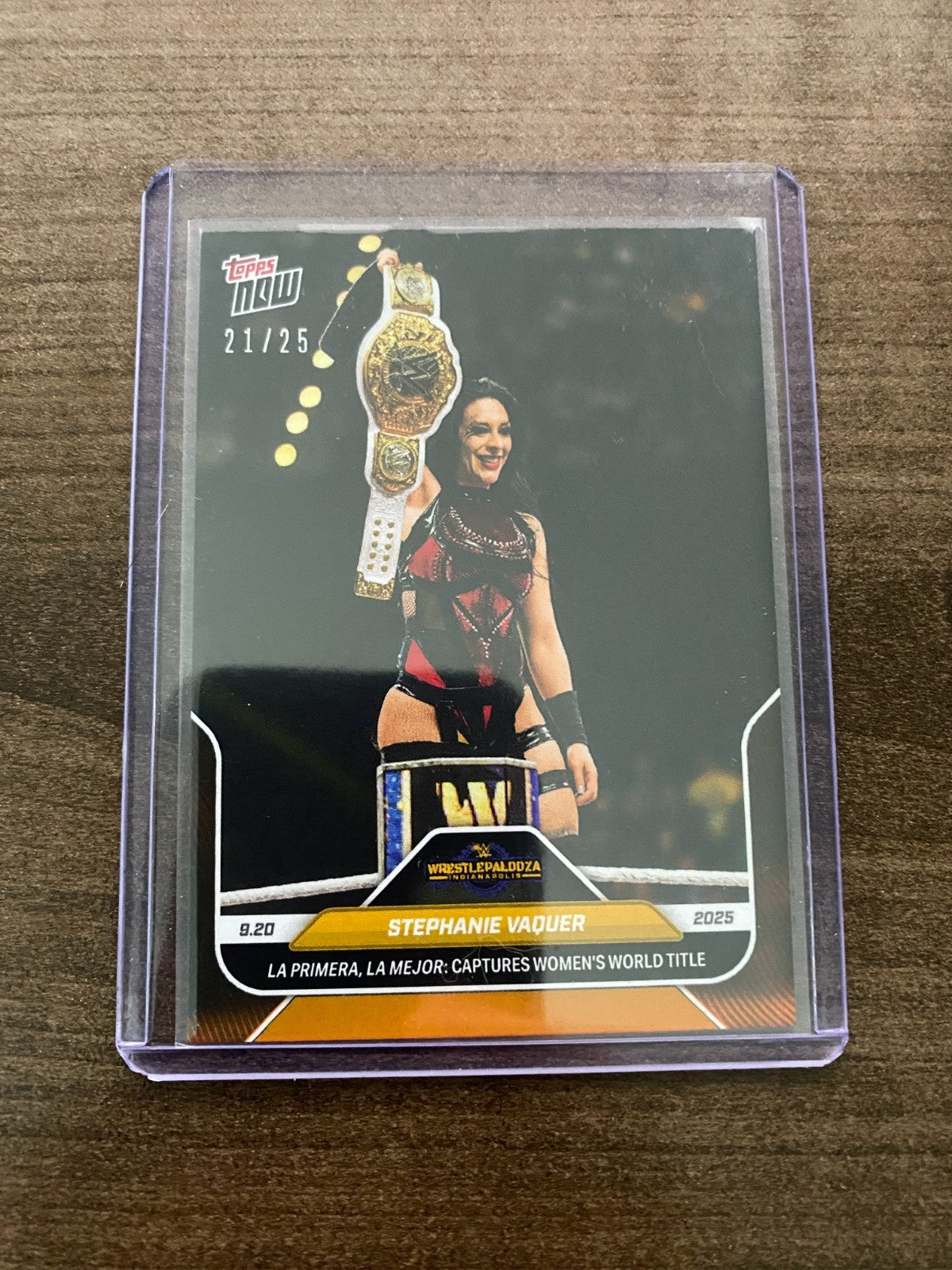 2025 Topps Now WWE #97 Stephanie Vaquer Wrestlepalooza IN HAND /25 RARE